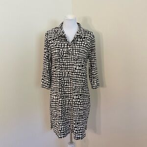 Tiana B. Monochrome Abstract Print Dress